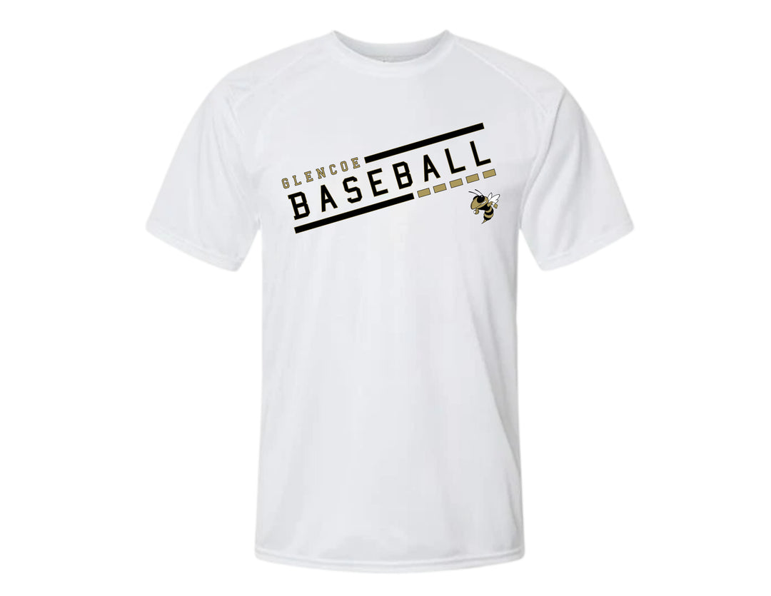 Glencoe Baseball White Diagonal T-Shirt