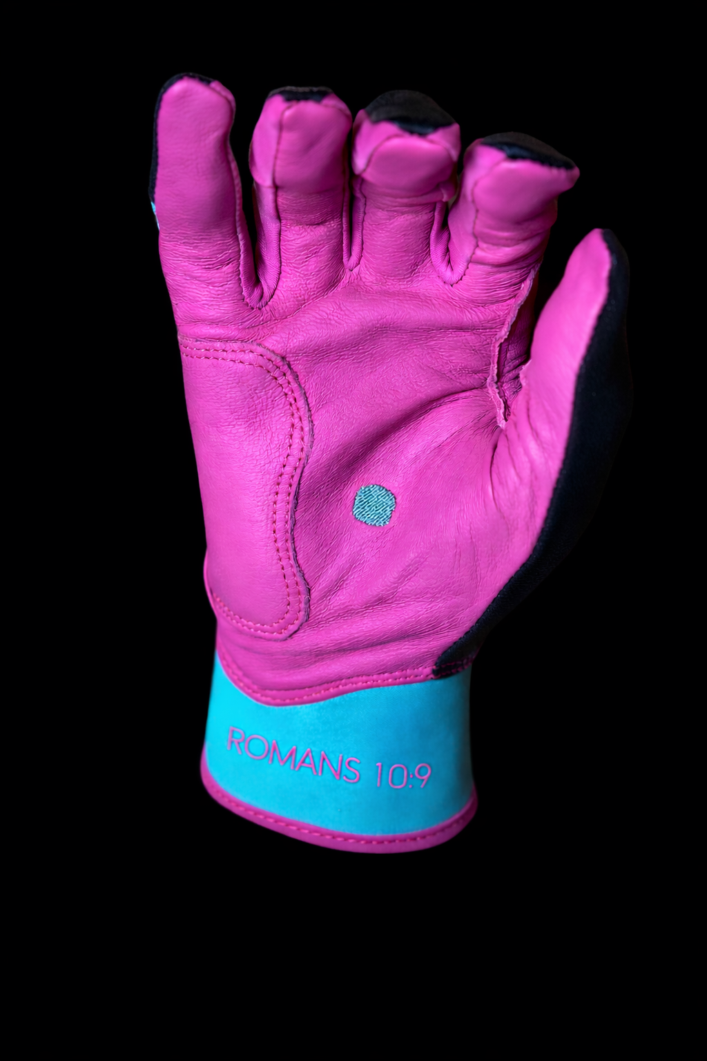 Black, Neon Teal, and Electric Pink Batting Gloves