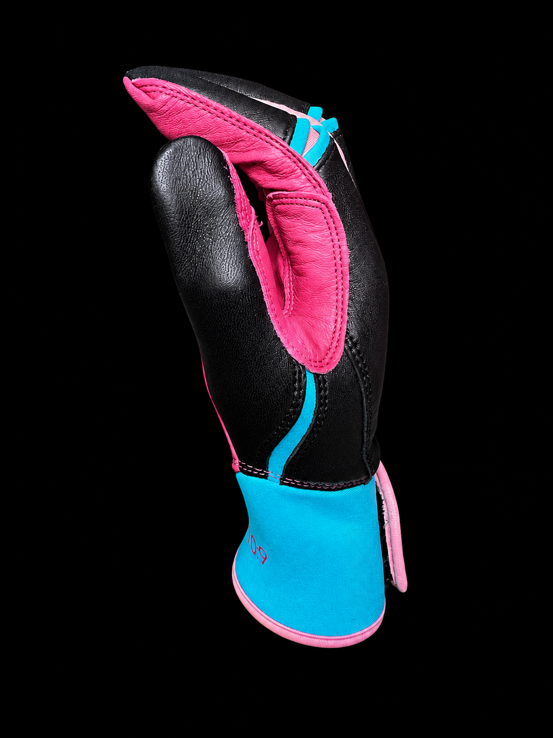 Black, Neon Teal, and Electric Pink Batting Gloves