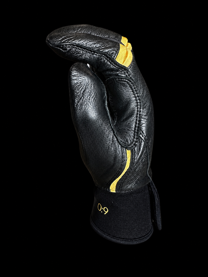 Black and Metallic Gold Batting Gloves