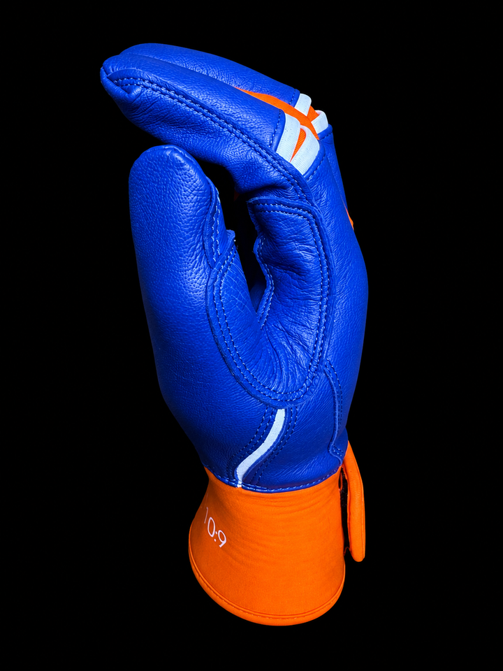 Blue and Orange Batting Gloves