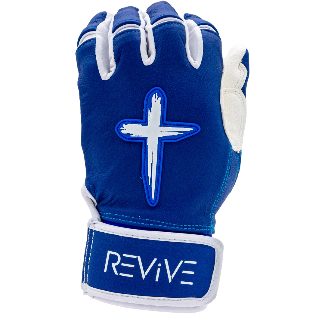 Royal Blue and White Batting Gloves