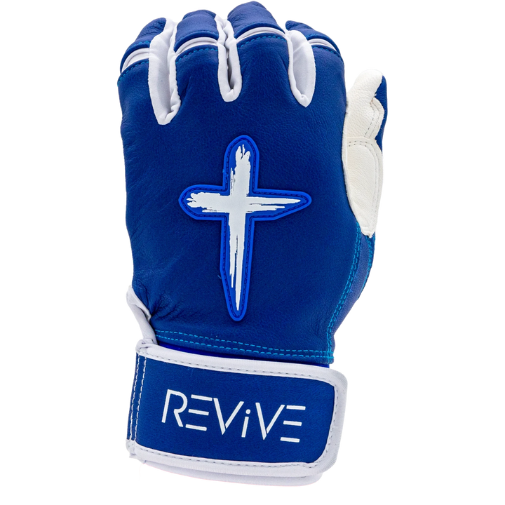 Royal Blue and White Batting Gloves