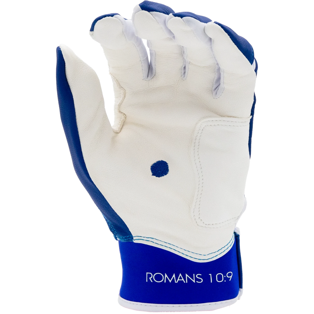 Royal Blue and White Batting Gloves