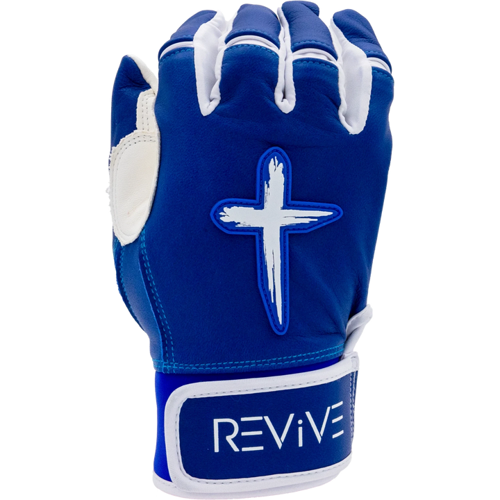 Royal Blue and White Batting Gloves