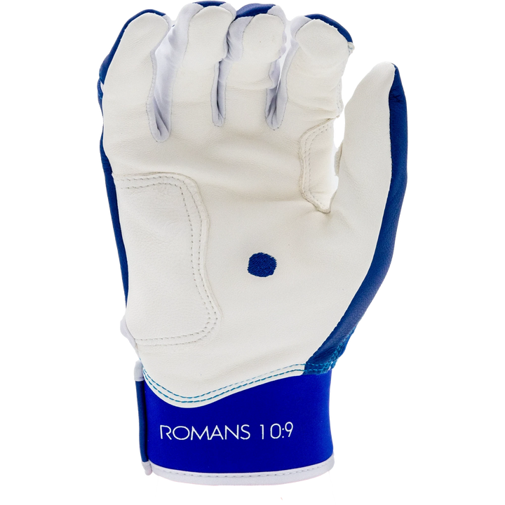 Royal Blue and White Batting Gloves