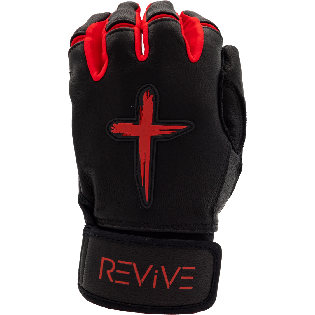 Black and Red Batting Gloves