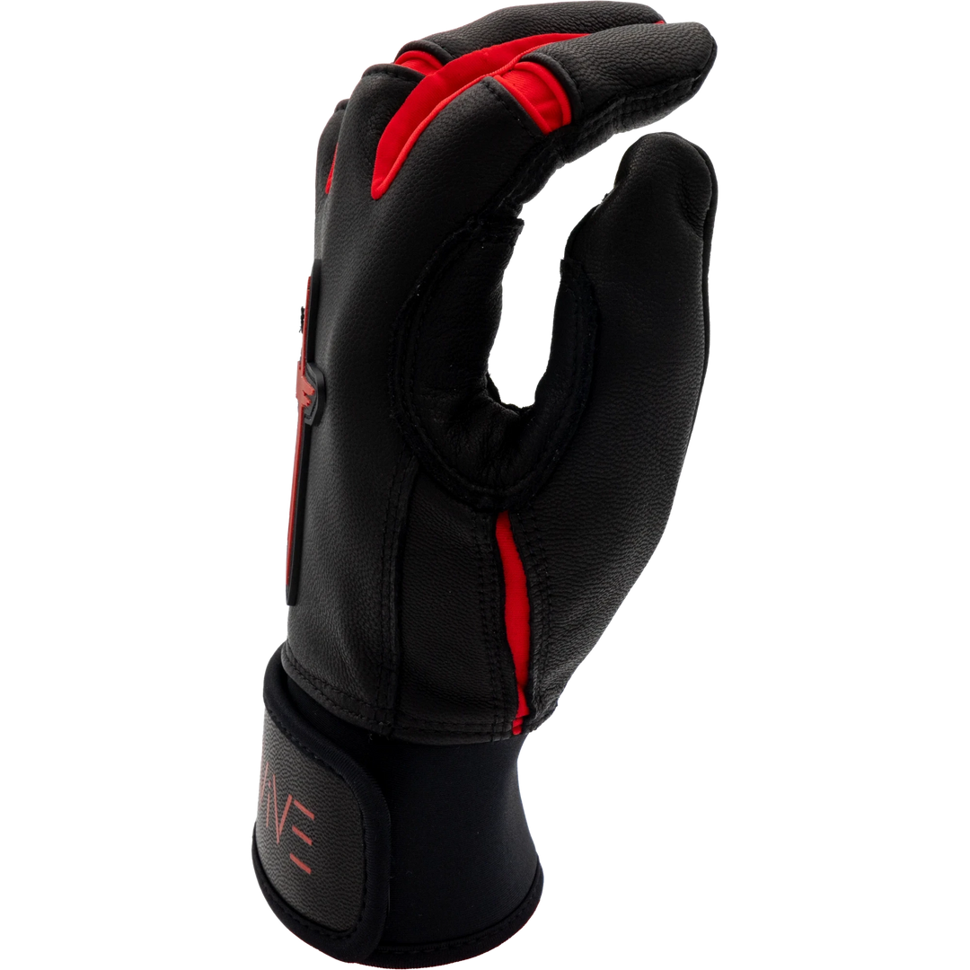 Black and Red Batting Gloves