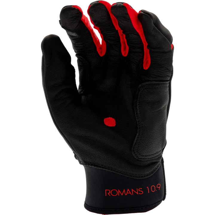 Black and Red Batting Gloves