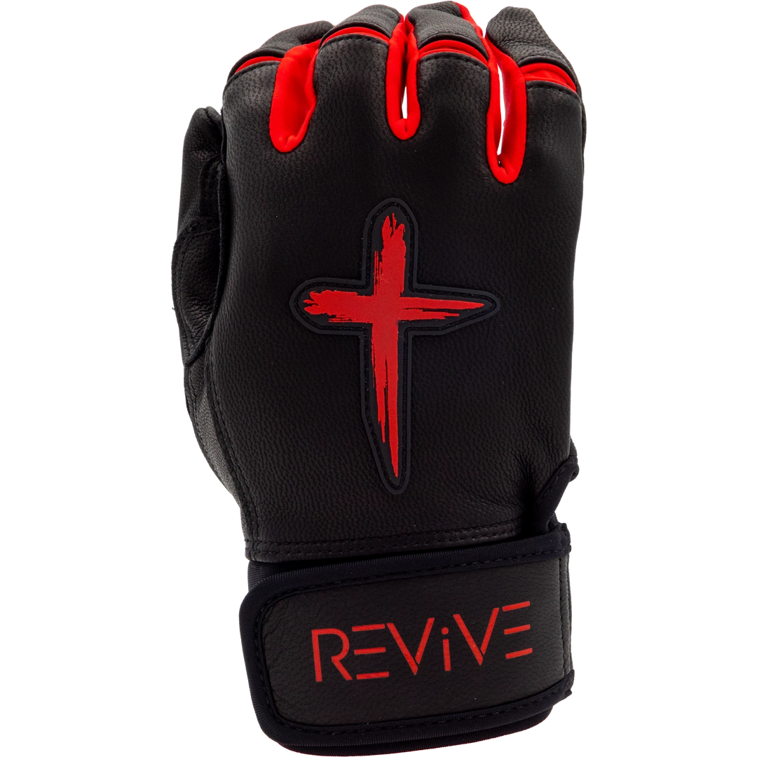 Black and Red Batting Gloves