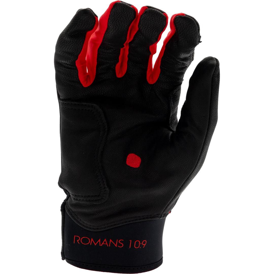 Black and Red Batting Gloves