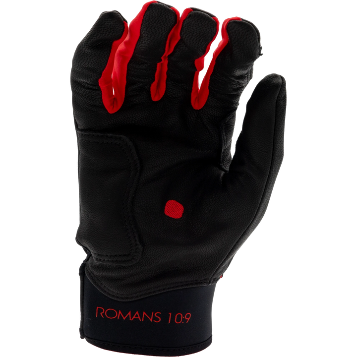 Black and Red Batting Gloves