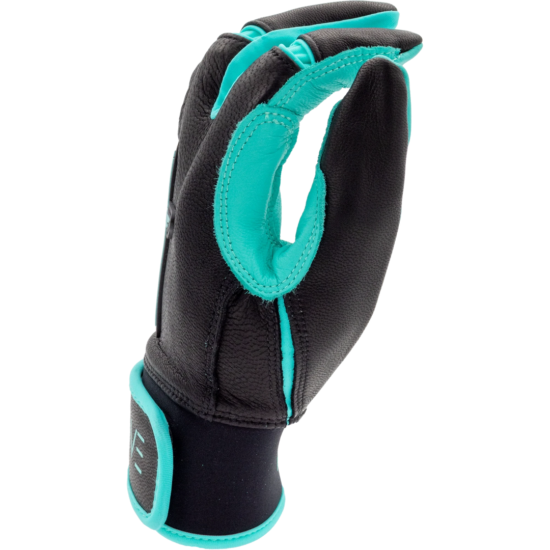 Black and Teal Batting Gloves