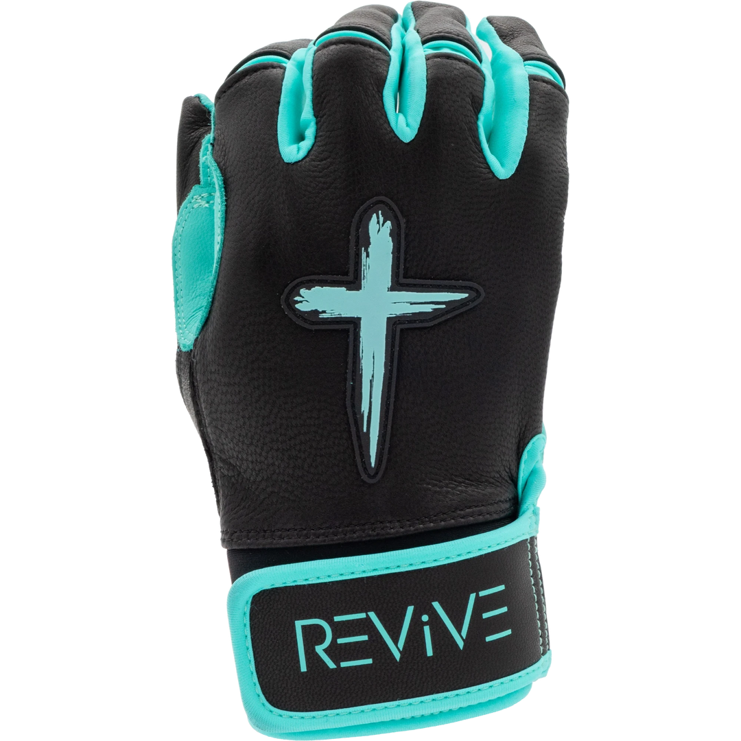 Black and Teal Batting Gloves