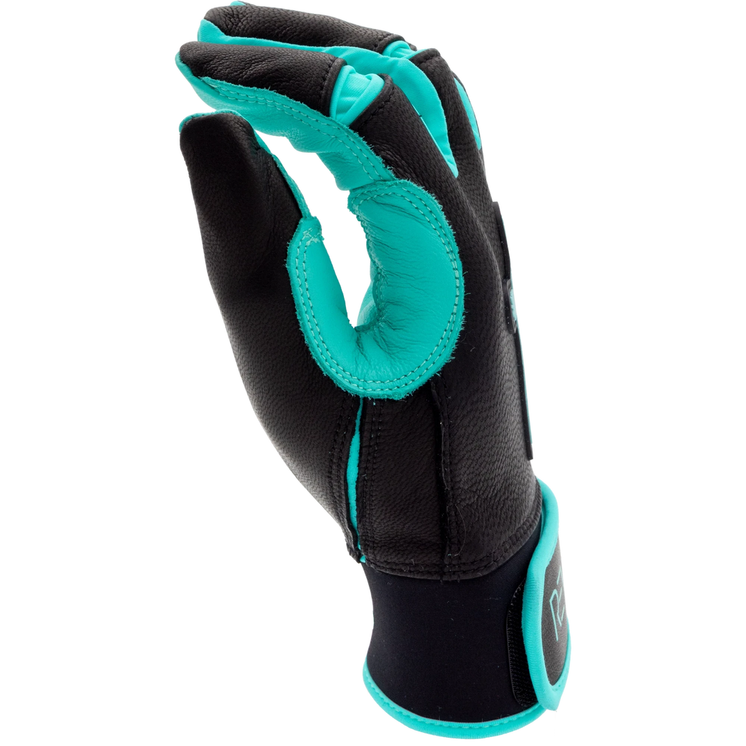 Black and Teal Batting Gloves