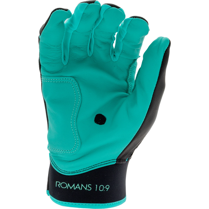 Black and Teal Batting Gloves