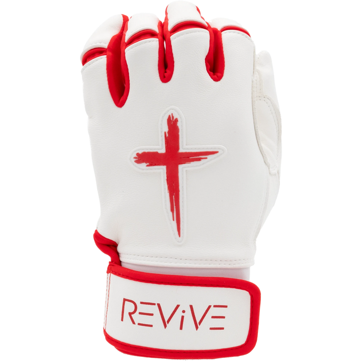 White and Red Batting Gloves