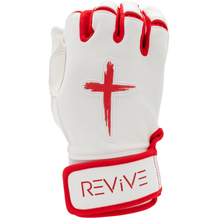 White and Red Batting Gloves