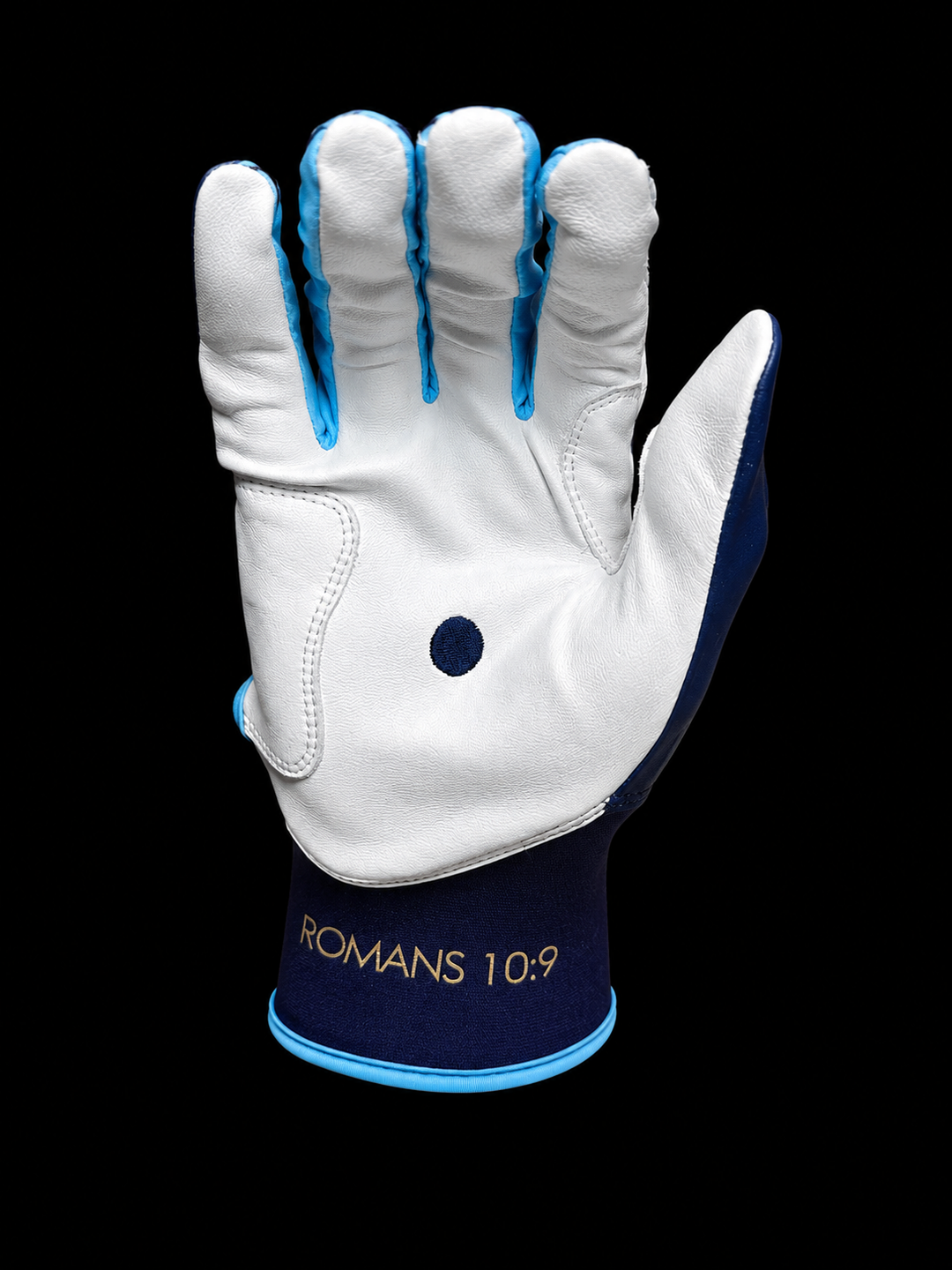 NAVY, COLUMBIA BLUE, AND METALLIC GOLD BATTING GLOVES
