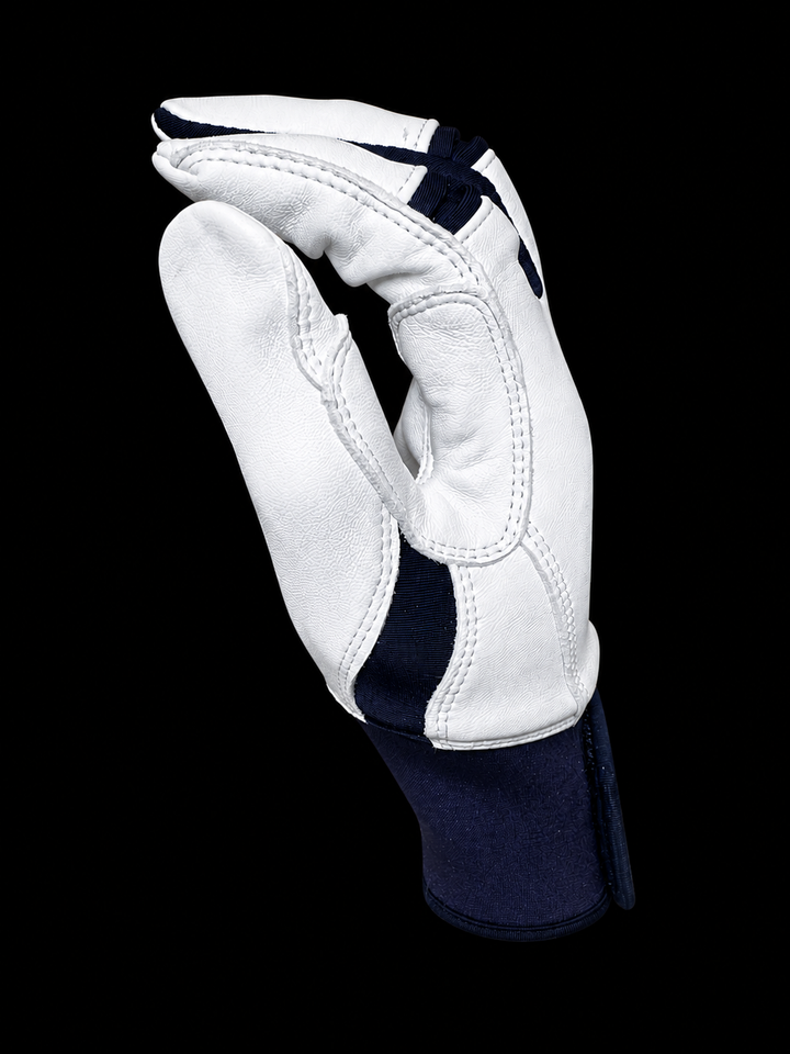 Navy and Metallic Gold Batting Gloves