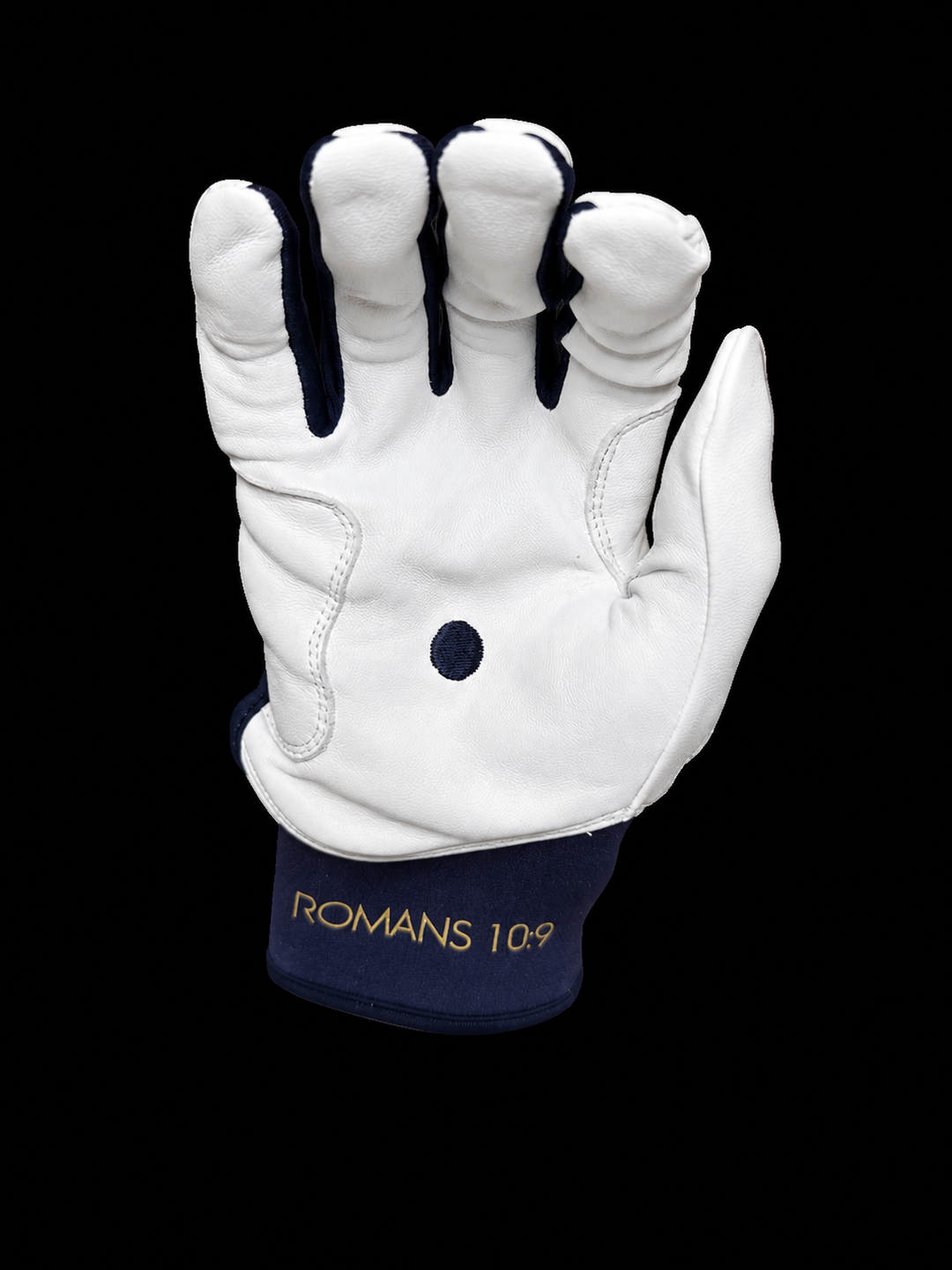Navy and Metallic Gold Batting Gloves